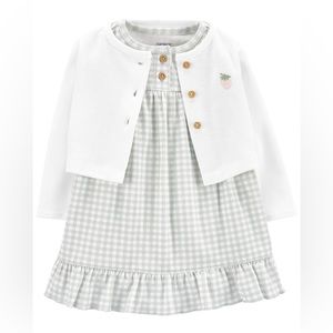 Multi Baby 2-Piece Bodysuit Dress Cardigan Set